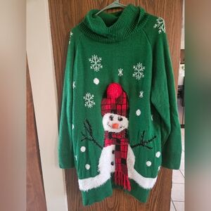 Snowman sweater dress